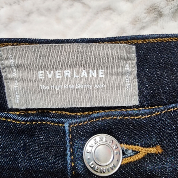 Everlane The High-Rise Skinny Jean Women's Size 29R Deep Indigo - Picture 13 of 15